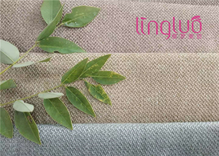Sofa Cover Herringbone Linen Fabric No Harmful Chemicals ROHS Certification