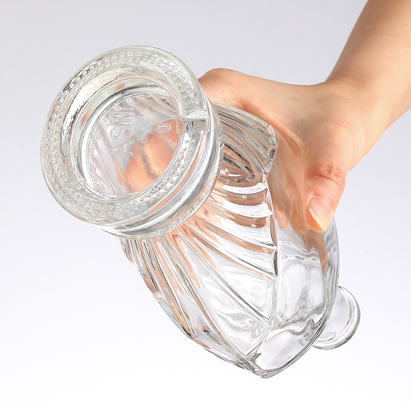 750ml Custom Design Glass Whisky Bottle with Cork Clear and Collar Material Glass