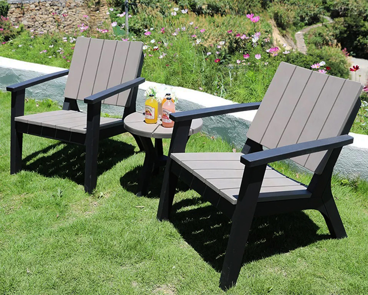 Plastic Wood Table and Chair Set for Nordic Outdoor Patio Garden Balcony Cafe Restaurant