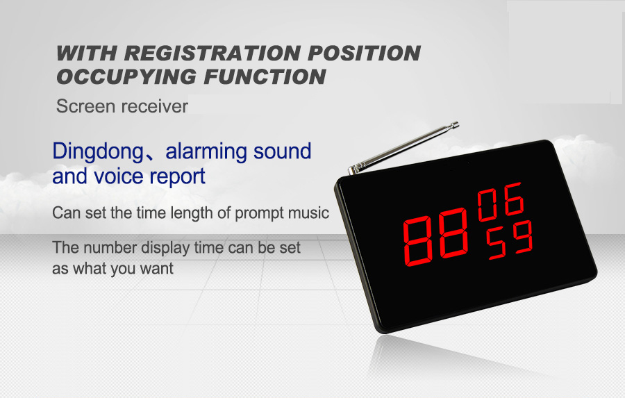 Restaurant display for wireless Table Service calling system