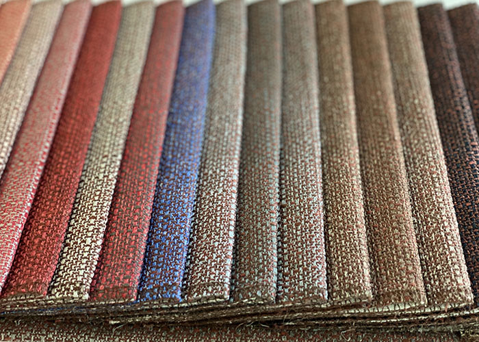 Plain Grey Upholstery Fabric , CE Woven Sofa Set Jute Fabric