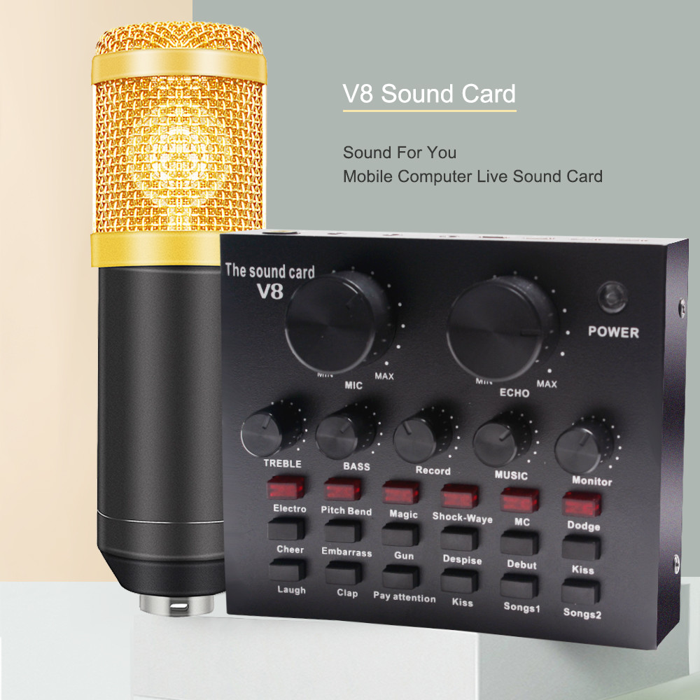 2.5m 1200mah Audio Technica Sound Card , Mixer V8 Audio Usb Live Sound Card
