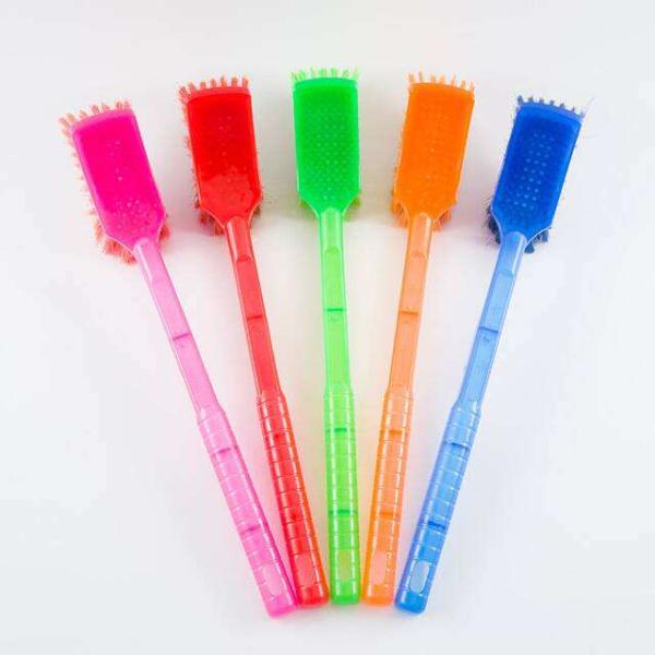 Plastic 45×5cm Long Handle Toilet Brush Double Sided Hockey Brush For Cleaning
