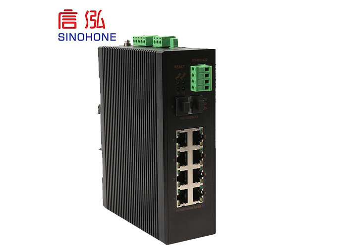 Durable Gigabit Ethernet Switch With Fiber Optic Ports 2 SFP 8 RJ45 RS485 / 232