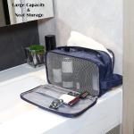 Navy Blue Water-resistant Toiletry Organizer Dopp Kit Travel Bag for Traveling