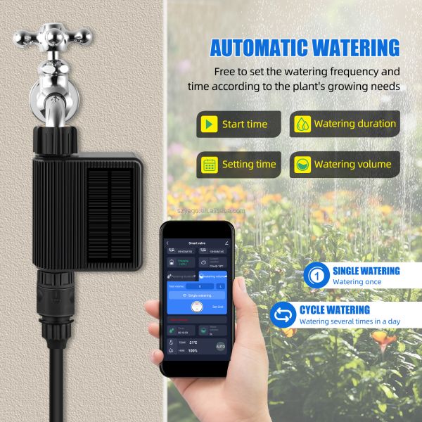 Solar-Powered Smart Irrigation System with Tuya Smart Control and IP65 Waterproof Soil Moisture Sensor Kit
