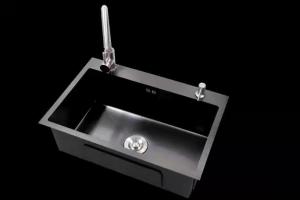China 9'' Large SS304 Black Matt Kitchen Sink Rectangular Shaped wholesale