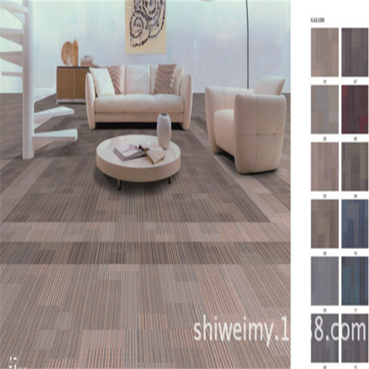 Plain pattern grey nylon 66 commercial carpet tiles