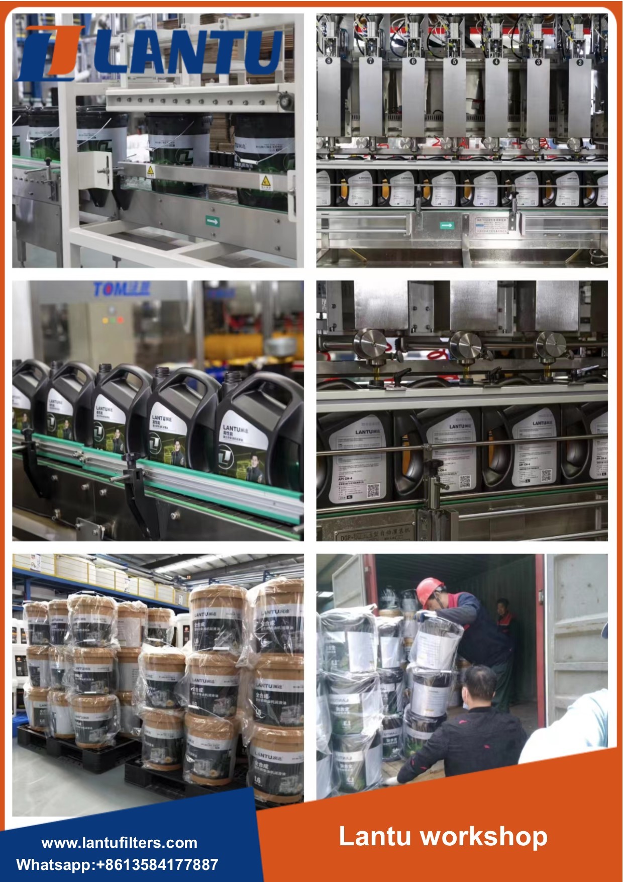 High Performance LANTU Synthetic Diesel Engine Oil Lubricating Oil SAE 10W-30 10W-40 API CH-4 Factory Price
