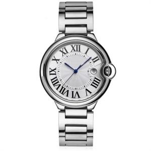 China 42mm Dial Alloy Quartz Wrist Watch Leather Strap Buckle Clasp Sandproof wholesale
