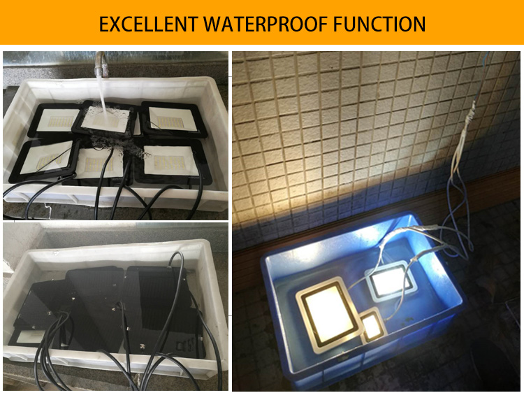 Large Ultra Thin LED Flood Light , 110v AC Black Housing Slimline LED Floodlight