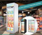 Supermarket Refrigeration Equipment 400L Vertical Glass Doors Freezer With Fan