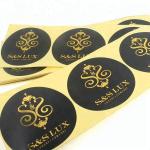 Round 5cm Diameter Gold Foil Stickers Weather Resistant UL approved