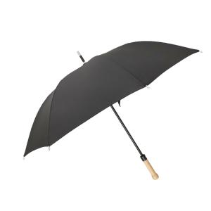 China Aluminum Tips Windproof Golf Umbrellas Solid Fiberglass Shaft Wood Handle wholesale