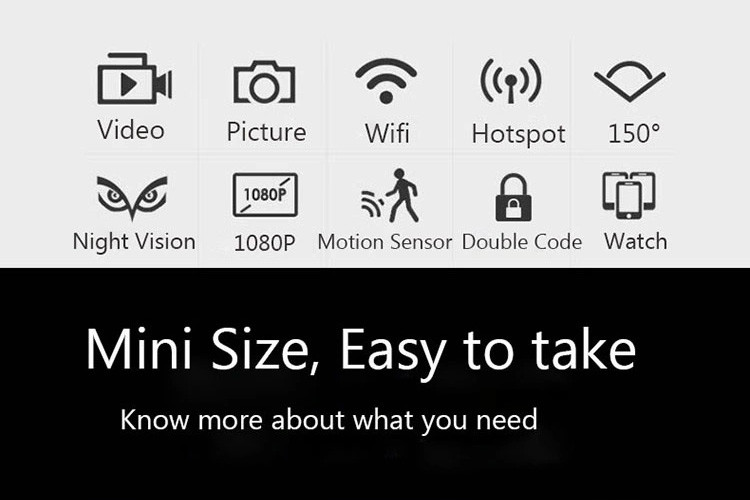 Hidden Spy Camera Night Vision 1080p Wifi Mini Security Camera