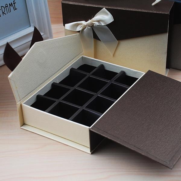 Printing Handling Glossy Lamination Customized Portable Chocolate Gift Box with a Bow
