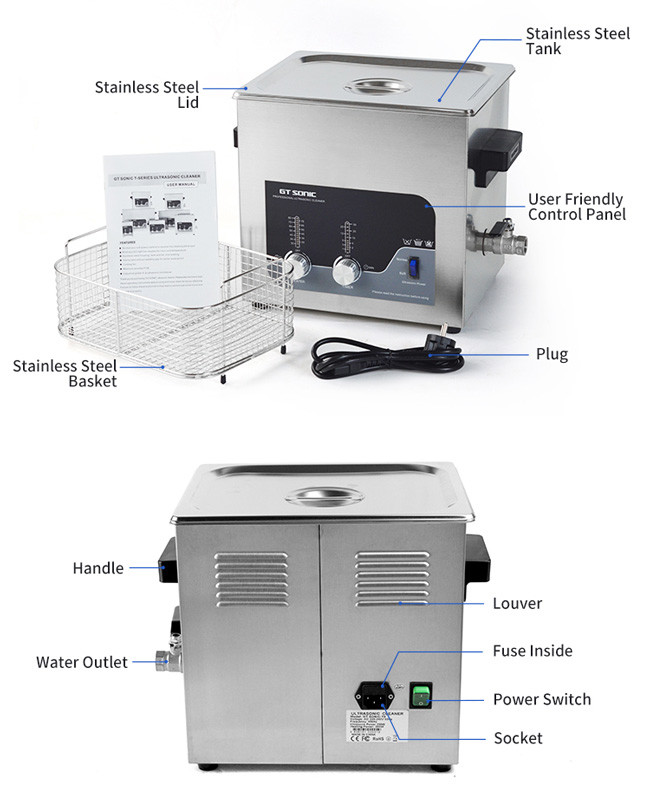 Durable Medical Ultrasonic Cleaner , Injector Nozzle Automatic Denture Cleaner