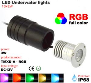 China 3W LED Underwater light RGB Waterproof IP68 Landscape Poor Fountain light Spotlight wholesale