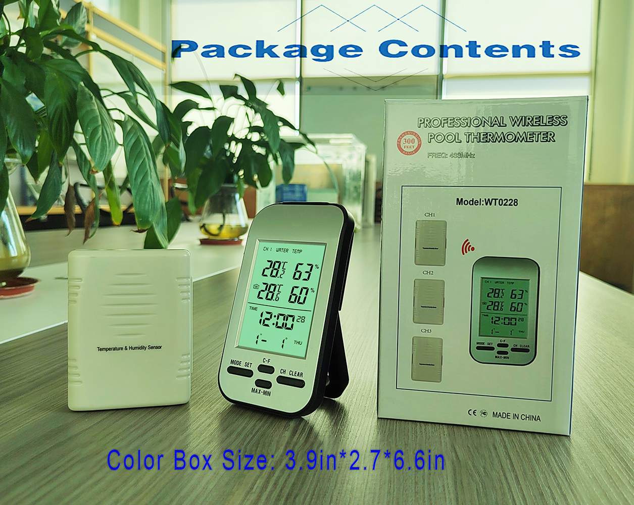 Home Multi-Room LCD Screen Wireless Temperature And Humidity Sensor With Alarm Clock