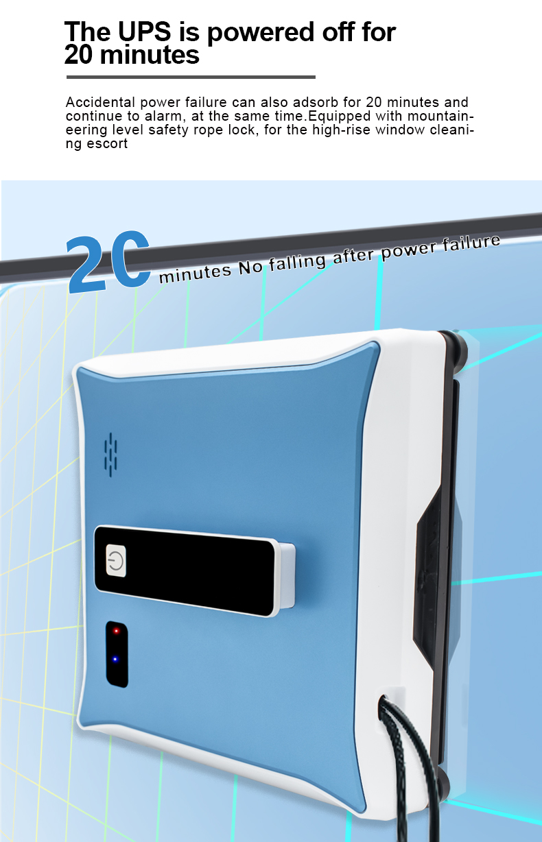 Household App Controlled Huidi Ultra-Thin Robot Window Cleaning Machine With Two Nozzles