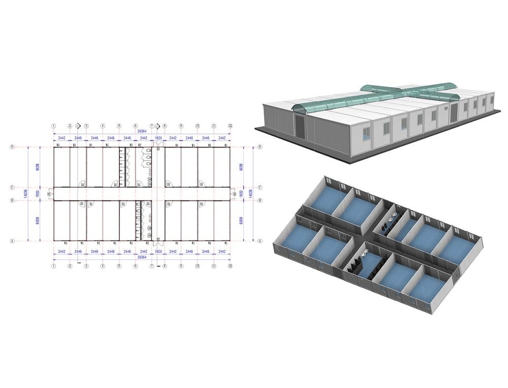 Steel Structure Folding Caravan Container House 20ft Flat Pack Container