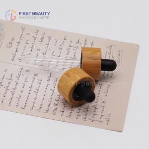 China Renewable 18mm Bamboo Glass Bottle Dropper With Natural Bamboo Color Closure wholesale