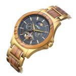 Wood Stainless Steel 18k Gold Automatic Mens Wrist Watches Waterproof