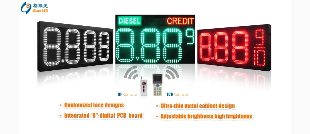 60HZ 50HZ Super Huge Size 8.889 10 Led Gas Price Sign For Gas Station Changing