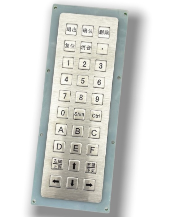 KIOSK IP65 / IK07 Stainless Steel 30 Keys Industrial Numeric Keypad USB waterproof dustproof anti-vandalism Rear Panel Mounted -40℃