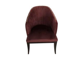 China Modern wholesale beech wood red fabric upholstery dining chairs with neilheads, desk chair,side chair for dining rooms wholesale