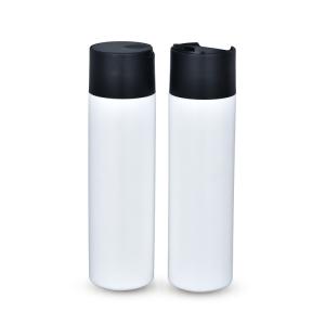 China Modern Black White Leakproof Disc Cap Bottle 250ml Plastic Shower Gel Bottle wholesale