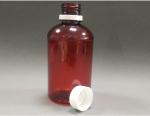 Brown Liquid Medicine Bottle , 250ml Plastic Bottle Container Anti Theft Cover