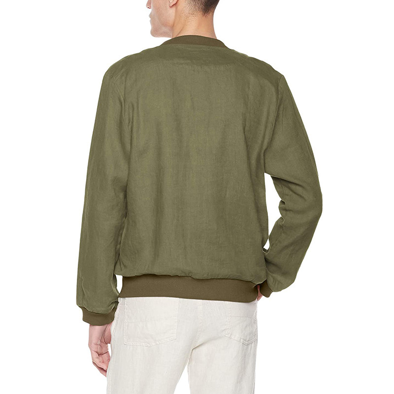 100% Linen Pilot Mens Flight Bomber Jacket Lightweight Multi Colored