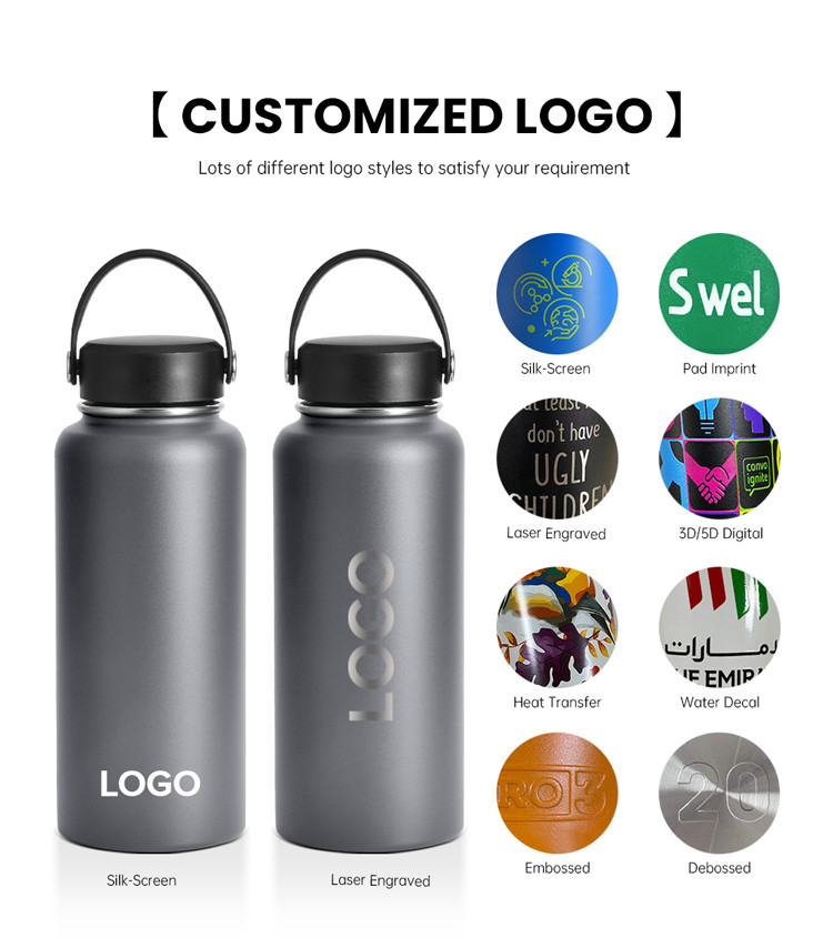 Travel Stainless Steel Double Wall Insulated Vacuum Bottle With Cap Water Bottles