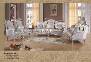 China Classic Royal Upholstery Gray velvet Fabric Livingroom Furniture Sofa Set wholesale