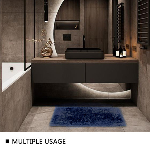 Navy Blue 20'' X 30'' Latex Backed Bath Mats Ultra Absorbent Mat