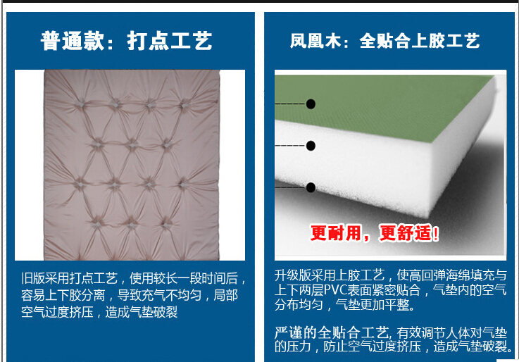 Single Self Inflating Camping Sleeping Roll Up Memory Foam Mat Camp Mat 5cm thickness camp mat