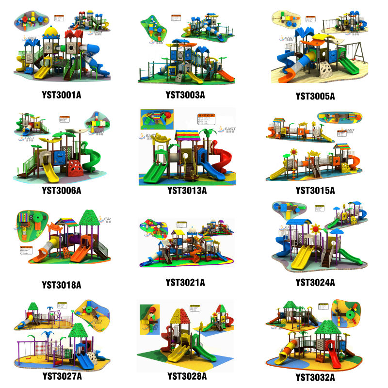 Rainbow Wooden Playground Equipment Galvanized Steel Pipe CE Approved