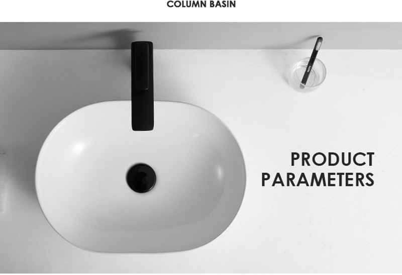 Ceramic Oval Counter Top Bathroom Sink 18 Inch 15" Depth