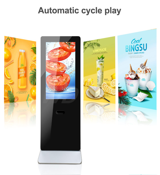 Capacitive Touch web based CMS Floor Standing Digital Signage LCD