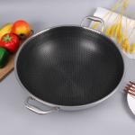 High Capacity Kitchen Wok Pan 18 / 10 Stainless Steel Non Stick