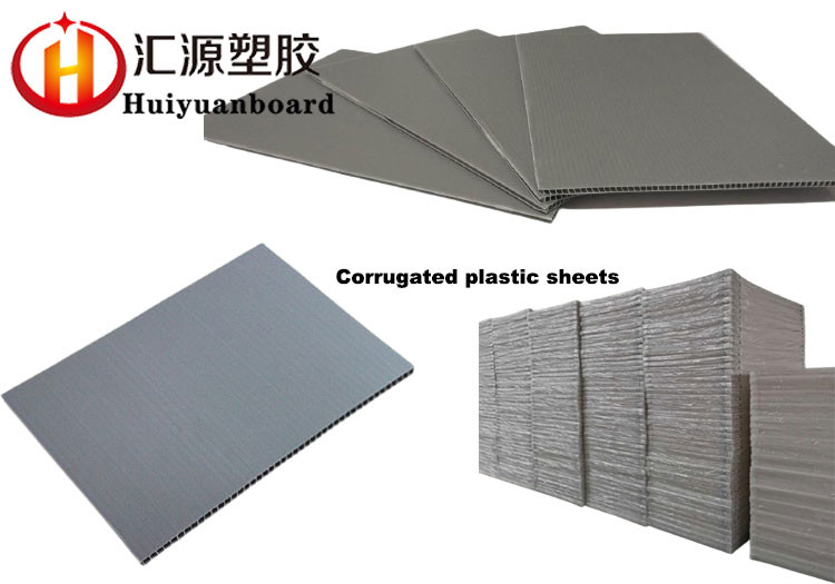 Super Light Custom Size Grey PP Corrugated Plastic Sheets Fireproof