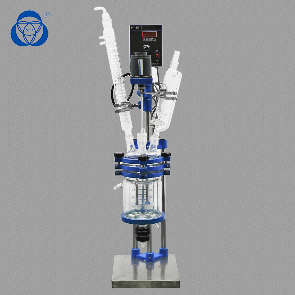 Mixing Chemical Glass Reactor Mini Glass Reaction Kettle For Biological Products