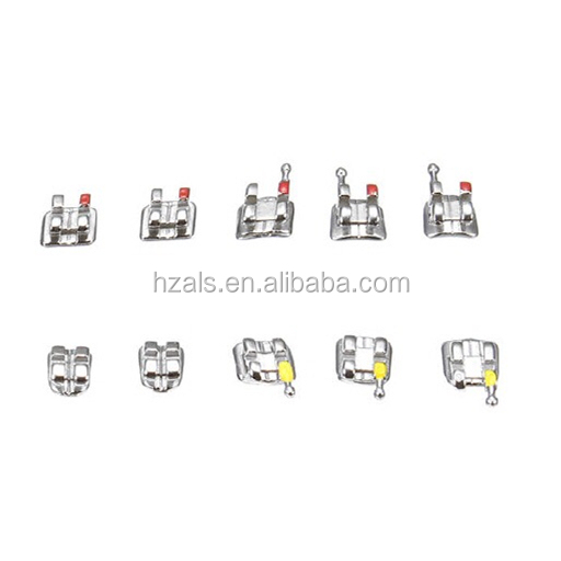 Standard and Mini Dental Orthodontics Ortho MIM Passive Series Metal Self Ligating Braces MBT Bondable Mesh Base 022