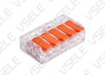 PC PA66 Quick Wire Junction Box Transparent White Body Orange Handle
