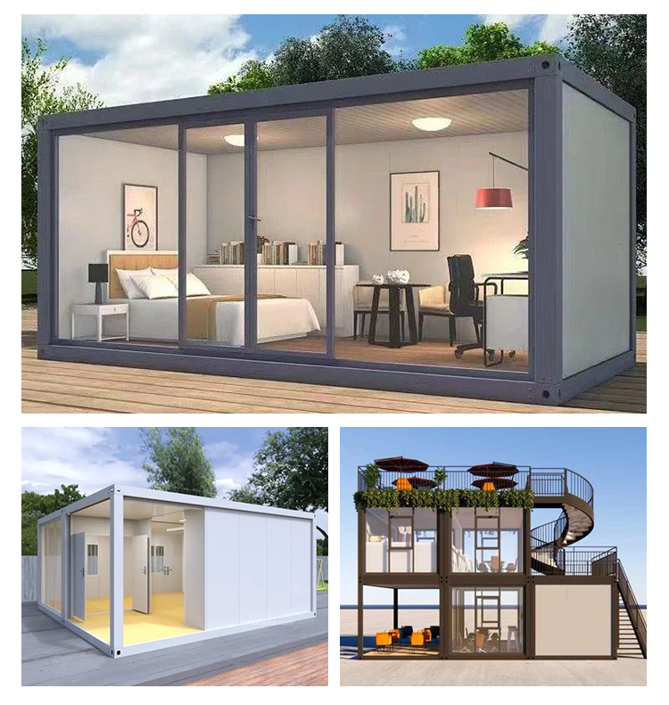Detachable Container House Metal House Steel Frame Modular Homes For Temporary Accommodation With Sandwich Panel Door