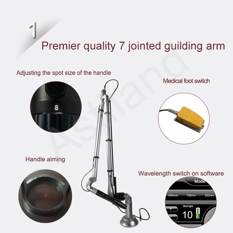 2000MJ 1064nm 532nm 755nm Q Switch Laser Tattoo Removal Machine
