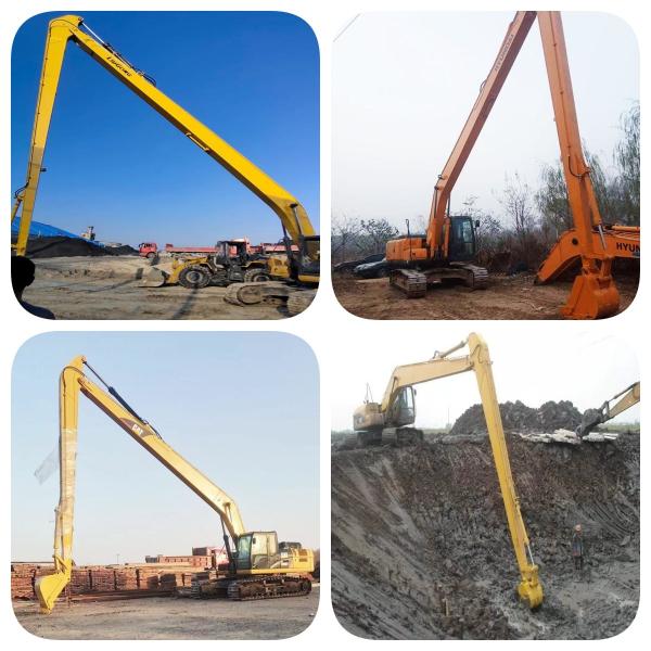 Telescopic Demolition Excavator Long Reach Boom 3 Section Arm Attachment Customized