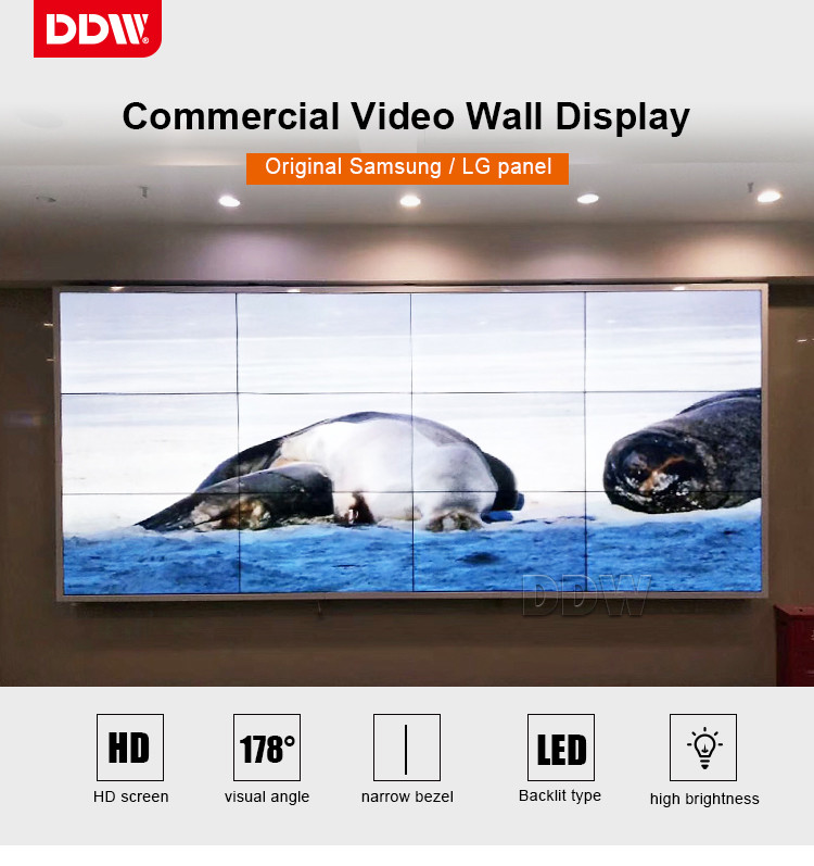DP Loop Out 46 Multi Display Video Wall , Indoor HD 3.5mm Broadcast Video Wall