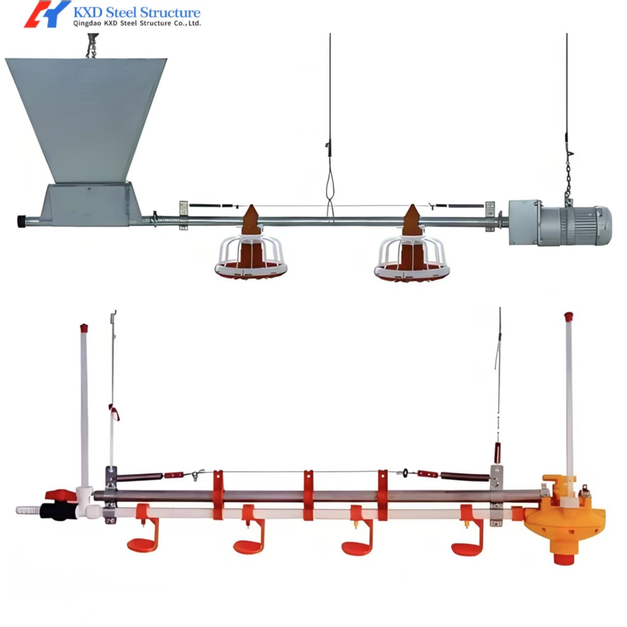 Full Automatic Poultry Feeders Drinkers High Sensitivity Chicken Drinking Equipment